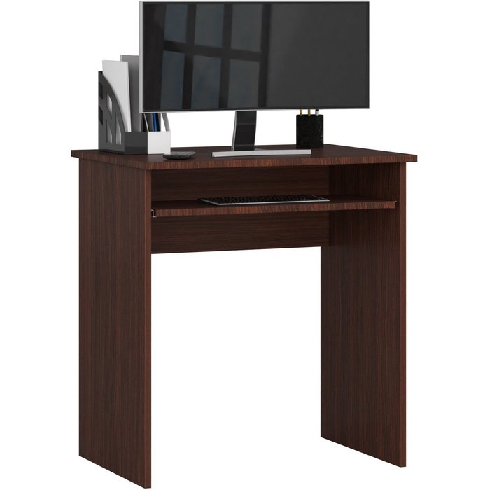 Escritorio 1 estante, wengué, 68 cm, altura: 74 cm, fondo: 51 cm,