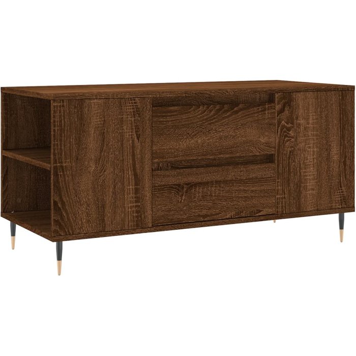 Mesa de centro de madera laminada de roble marrón 102x44,5x50 cm - comfortxl