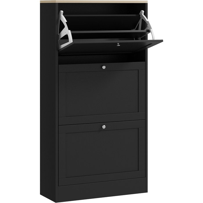 Mueble zapatero homcom melamina de madera negro 60x23.5x115 cm