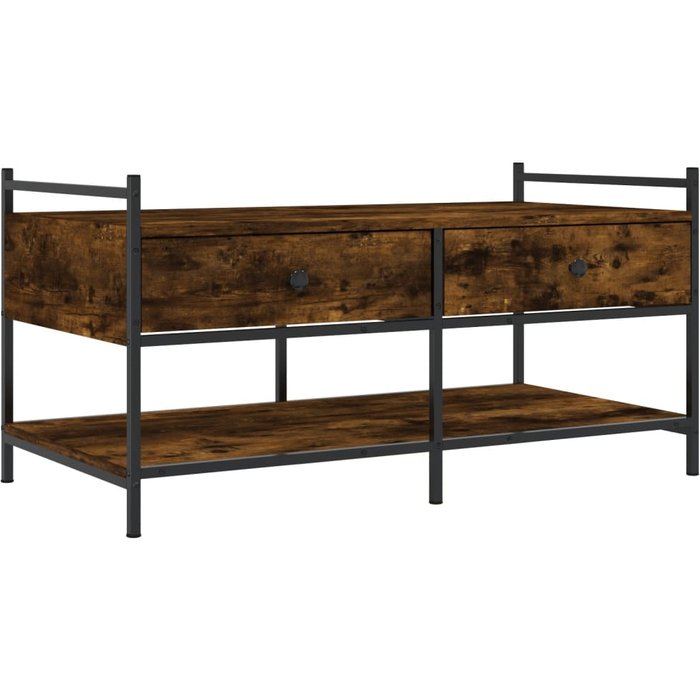 Mesa de centro madera de ingeniería roble ahumado 99x50x50 cm - comfortxl