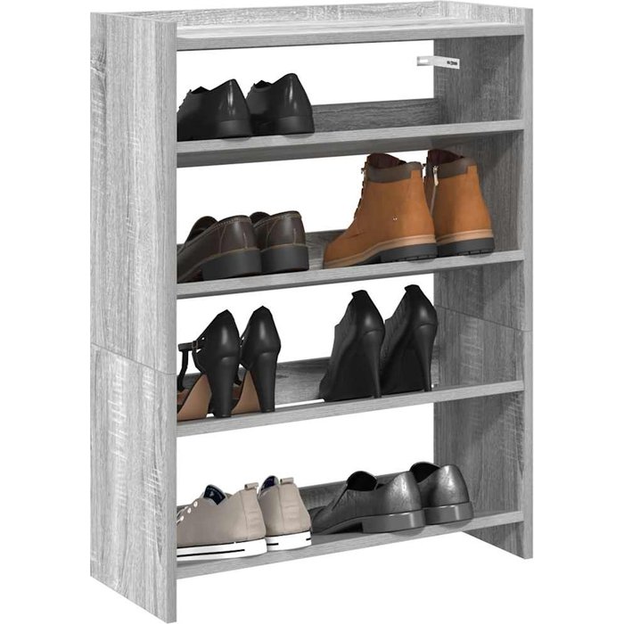 Zapatero sonoma gris de 60x25x81 cm, de madera de ingeniería.