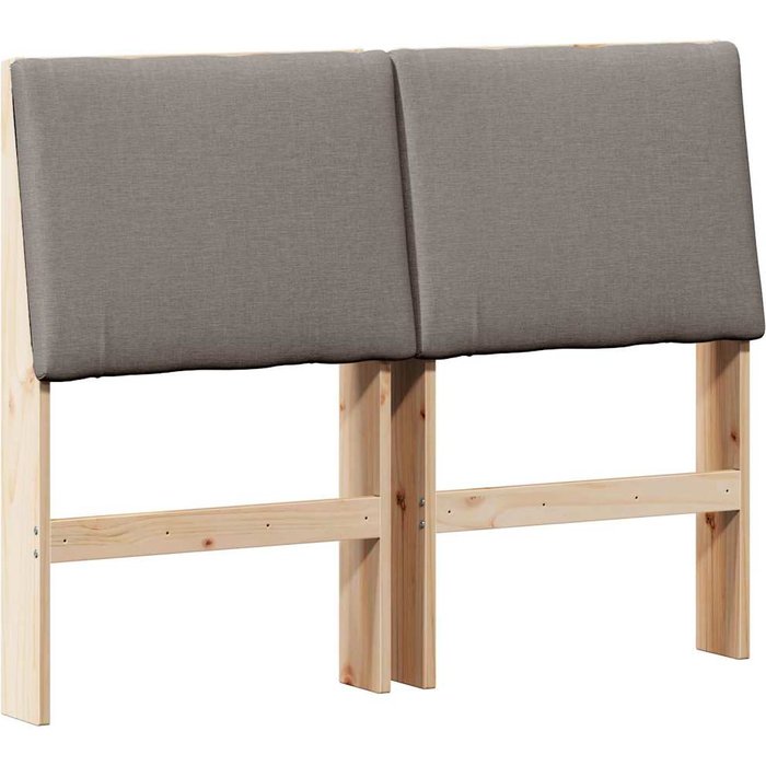 Cabecero cama - mueble cabecero tapizado taupé 135 cm madera de pino macizo
