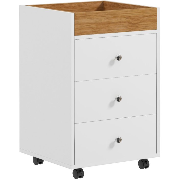 Cajonera de oficina homcom melamina de madera blanco 43x40x66.5 cm 924-088v80wt