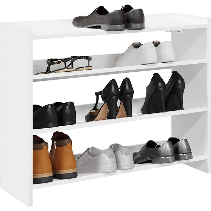 Zapatero blanco, 80x25x62 cm, madera de ingeniería.
