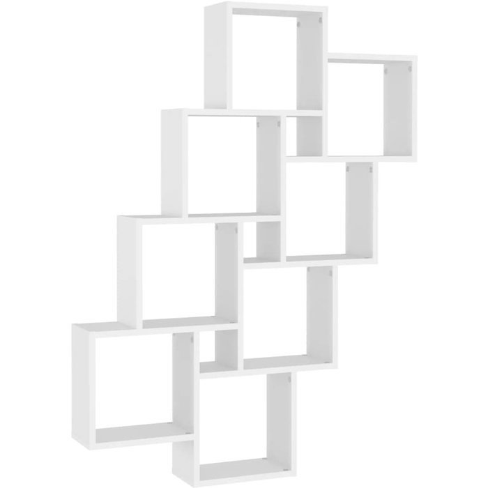 Estantería de pared cúbica de contrachapado blanco 90x15x119 cm - comfortxl