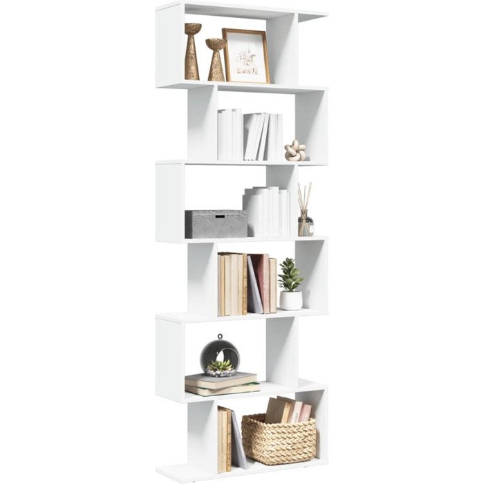 Librería divisor 6 niveles madera ingeniería blanco 70x24x193cm vidaxl