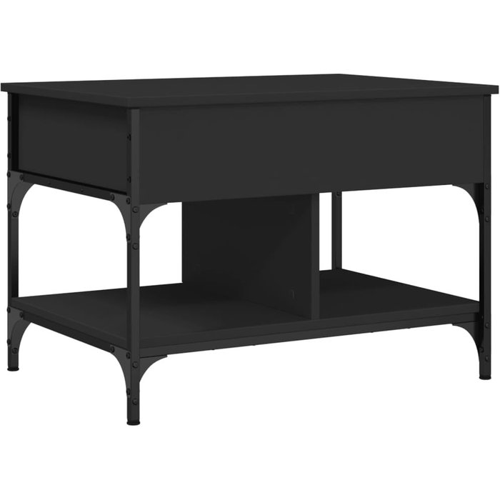 Mesa de centro de madera compuesta y metal negro 70x50x50 cm - comfortxl
