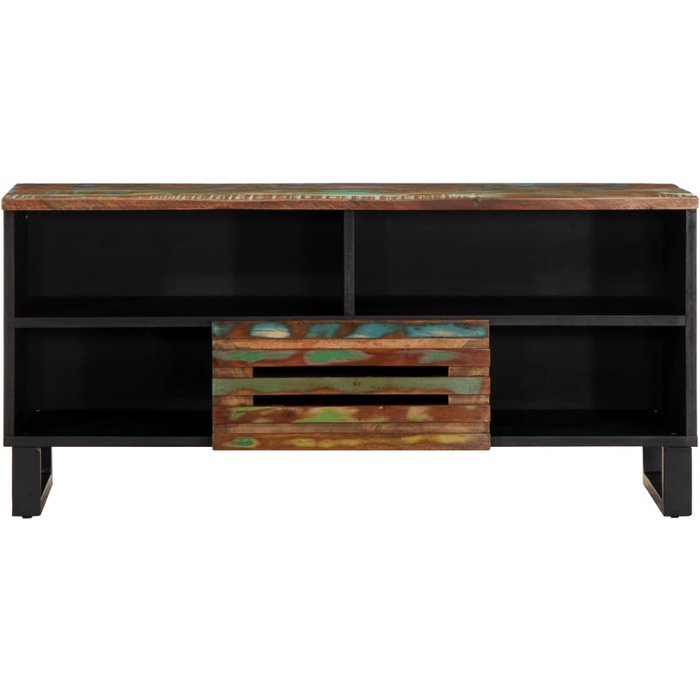 Mueble de tv madera maciza de acacia 100x34x46 cm - comfortxl