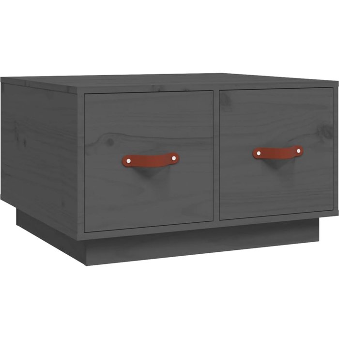 Mesa de centro de madera maciza de pino gris 60x53x35 cm