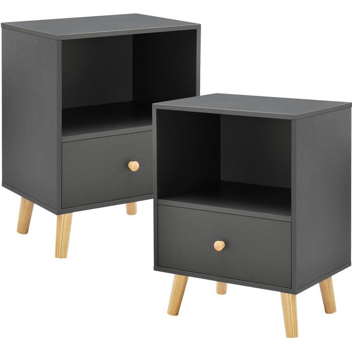 Juego de 2 mesas auxiliares 54 x 40 x 30 cm gris oscuro 03_0009714