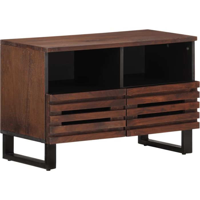 Mueble tv marrón 70x34x46 cm madera maciza de mango