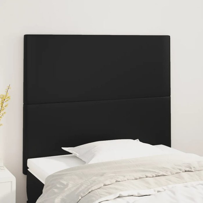 Cabeceros 2 unidades de cuero sintético negro 90x5x78/88 cm - comfortxl