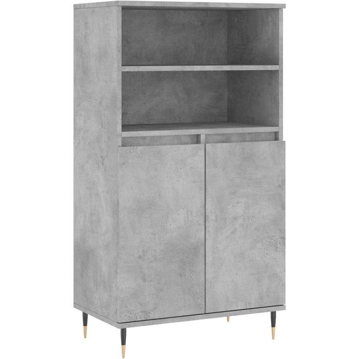 Aparador alto madera contrachapada gris hormigón 60x36x110 cm - comfortxl