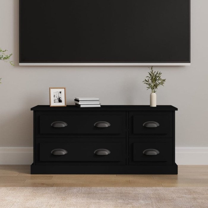 Vidaxl mueble para tv madera contrachapada negro 100x35,5x45 cm