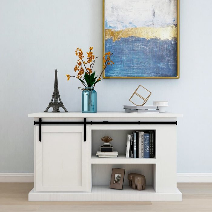 Maison exclusive - kit mini puerta corredera armario acero carbono 122 cm