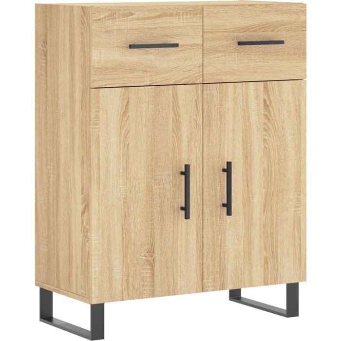 Aparador | vitrina de madera de ingeniería roble sonoma 69,5x34x90 cm