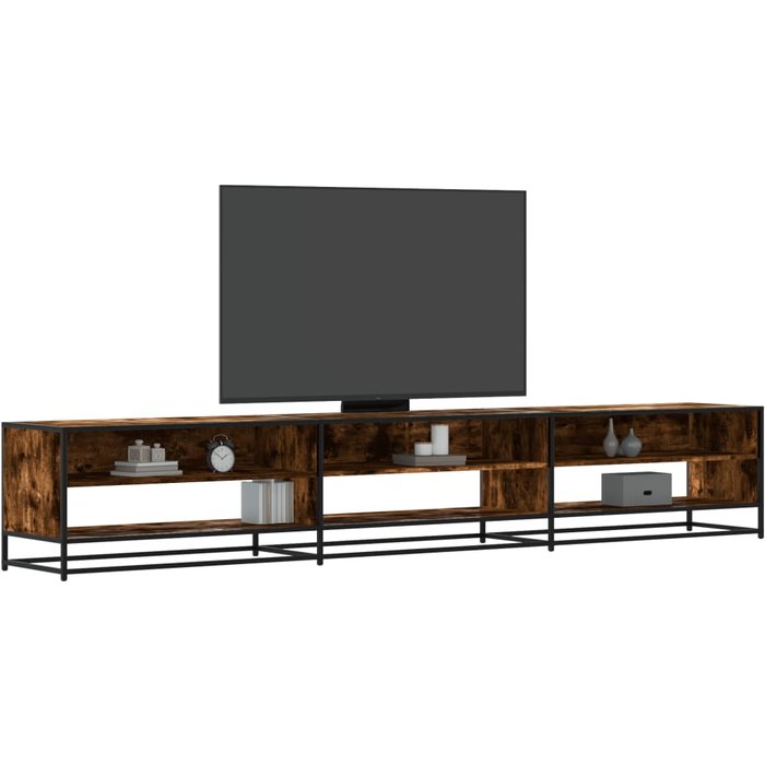 Mueble de tv madera de ingeniería roble ahumado 270x40x46 cm vidaxl