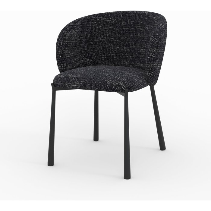 Silla de tela texturizada negra - danaë