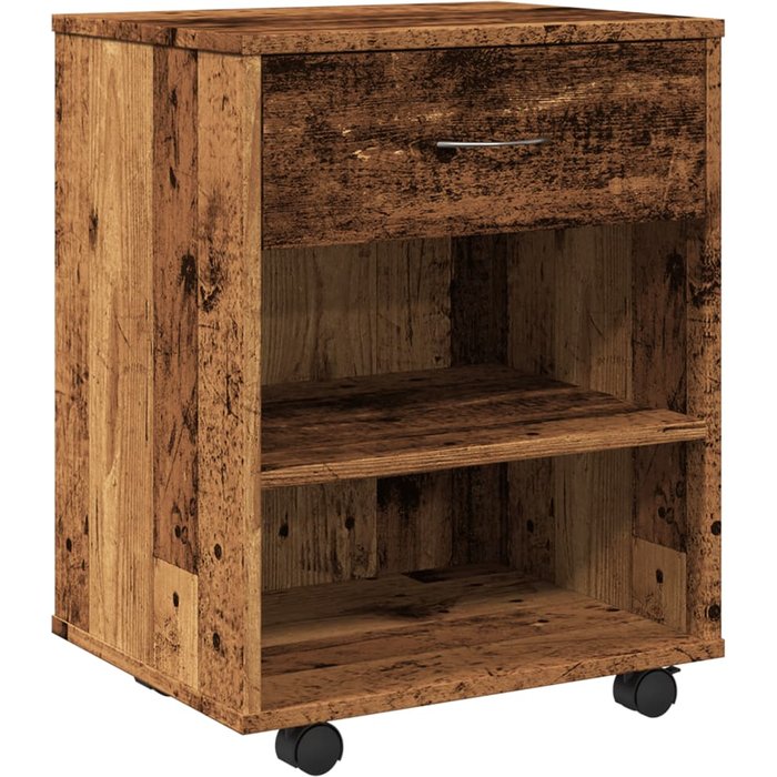 Armario con ruedas madera de ingeniería envejecida 46x36x59 cm