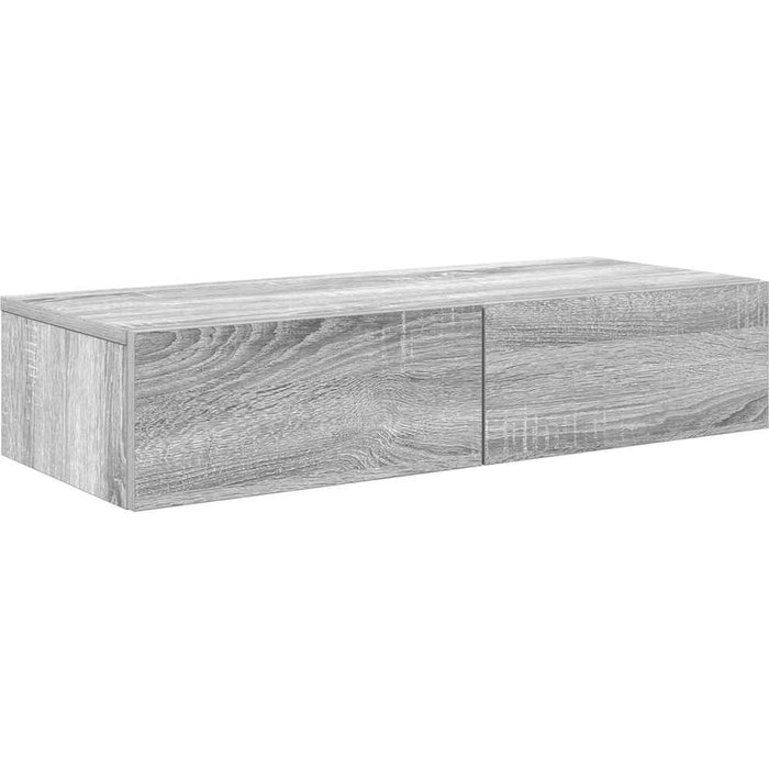 Estantería de pared con cajones en contrachapado de roble ahumado - comfortxl