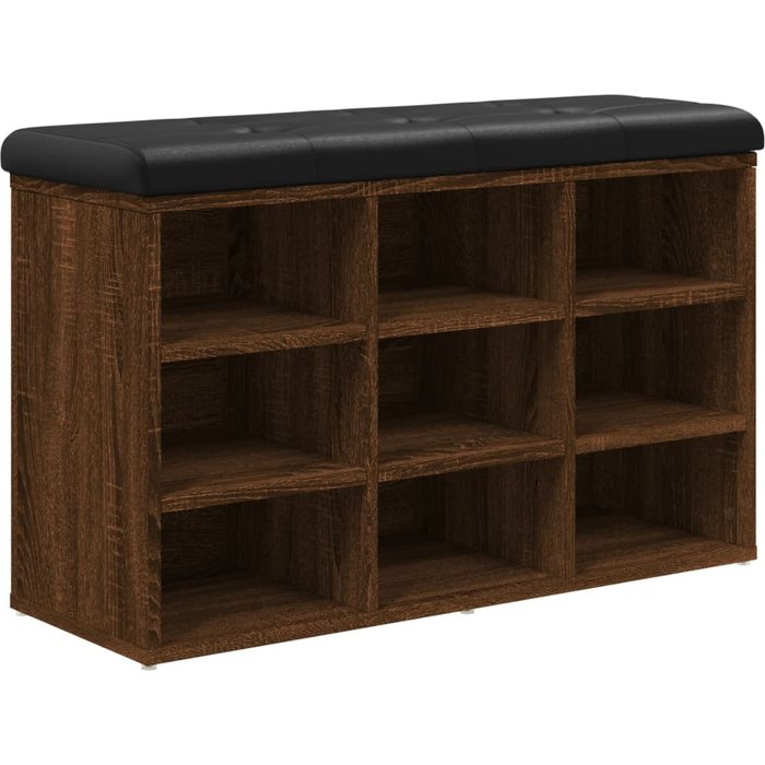Banco zapatero madera de ingeniería marrón roble 82x32x50 cm - comfortxl