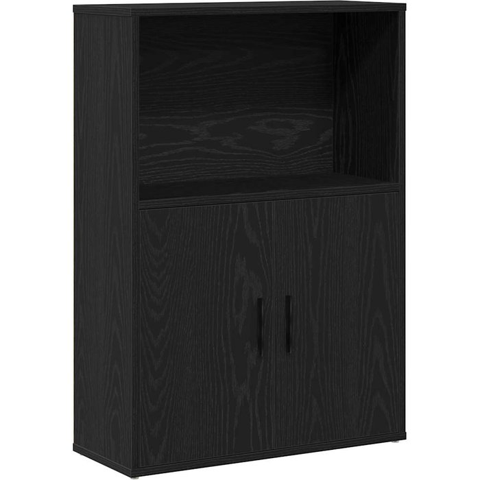 Librería de madera contrachapada roble negro 60x24x85 cm – comfortxl