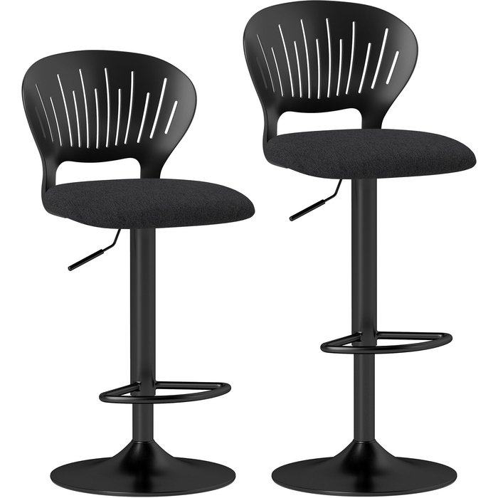 Taburetes de bar homcom lino sintético, metal negro 40.5x43x105 cm