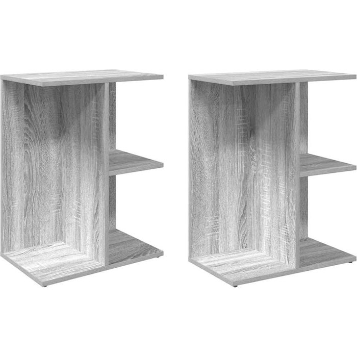 Mesitas noche 2 uds madera ingeniería gris sonoma 46,5x29x61 cm - comfortxl