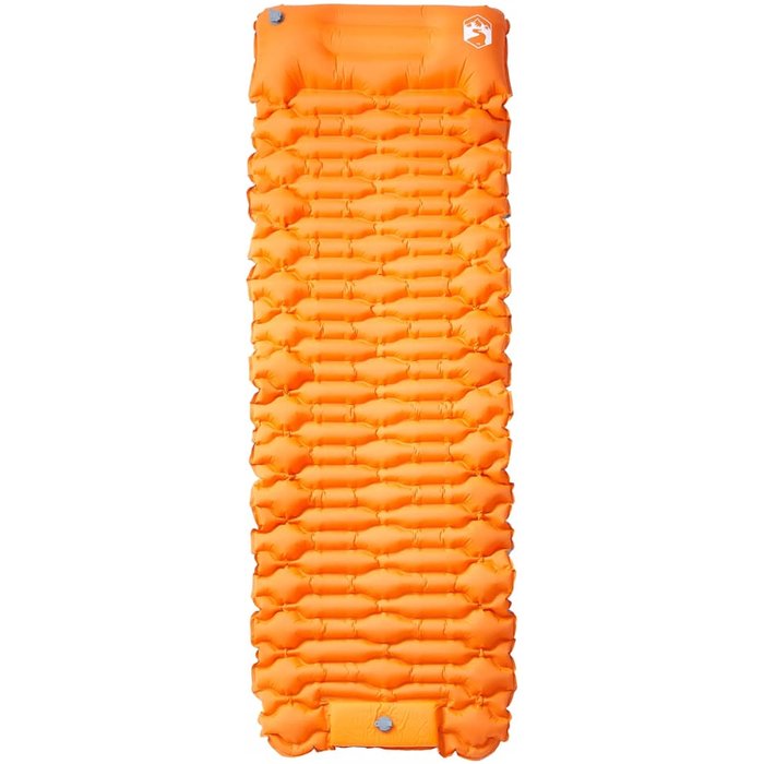 Colchón de camping autoinflable con almohada 1 persona naranja cfw746687