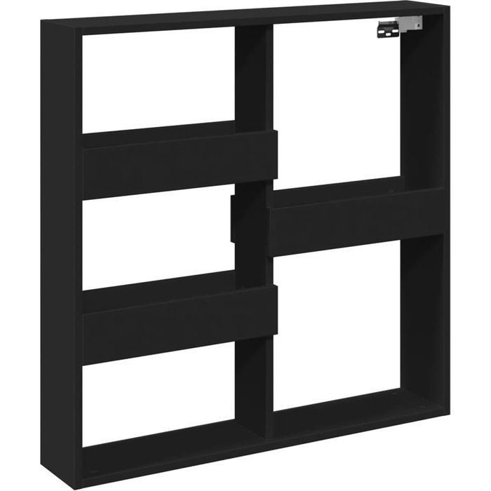 Armario de pared de contrachapado negro 80x15x80 cm - comfortxl