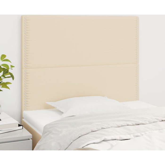 Cabeceros 2 uds crema 90x5x78/88 cm tela