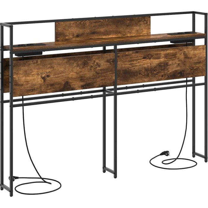 Cabecera de almacenamiento con cabecera roble ahumado 120 cm