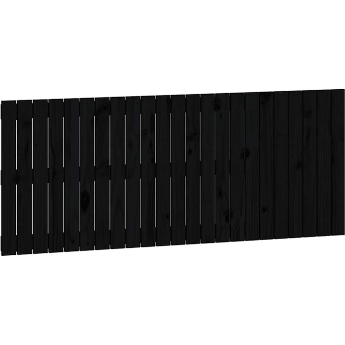 Cabecero de cama - mueble cabecero de pared madera maciza pino negro 147x3x60 cm