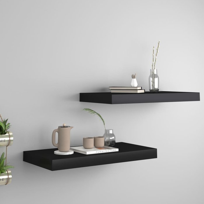Maison exclusive - estantes flotantes de pared 2 uds mdf negro 50x23x3,8 cm