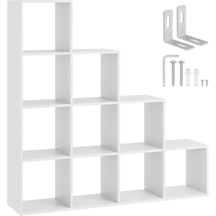 Estantería talisa con 10 compartimentos abiertos en diseño de cubo