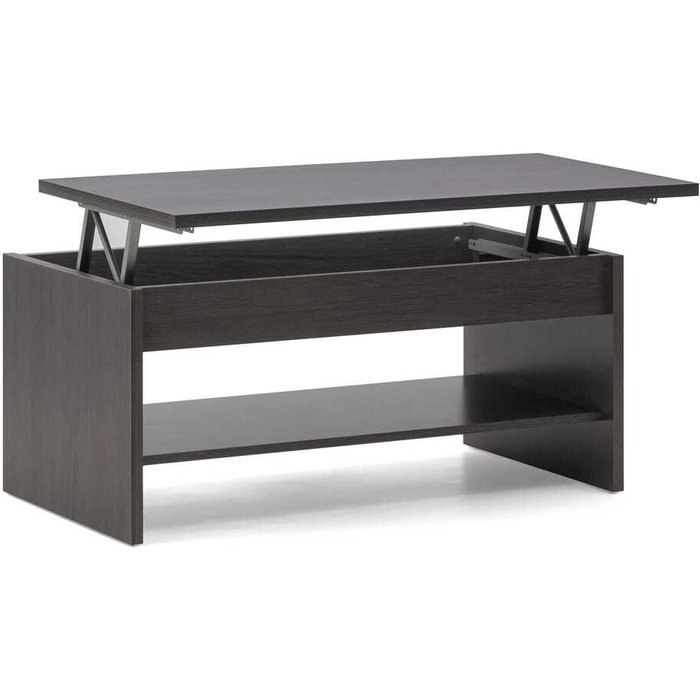 Mesa de centro elevable 100x50x44 a 57cm acabado color ceniza