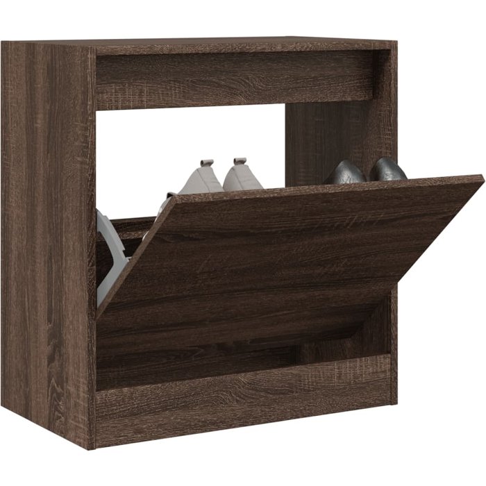 Zapatero roble marrón 60x34x63,5 cm madera contrachapada