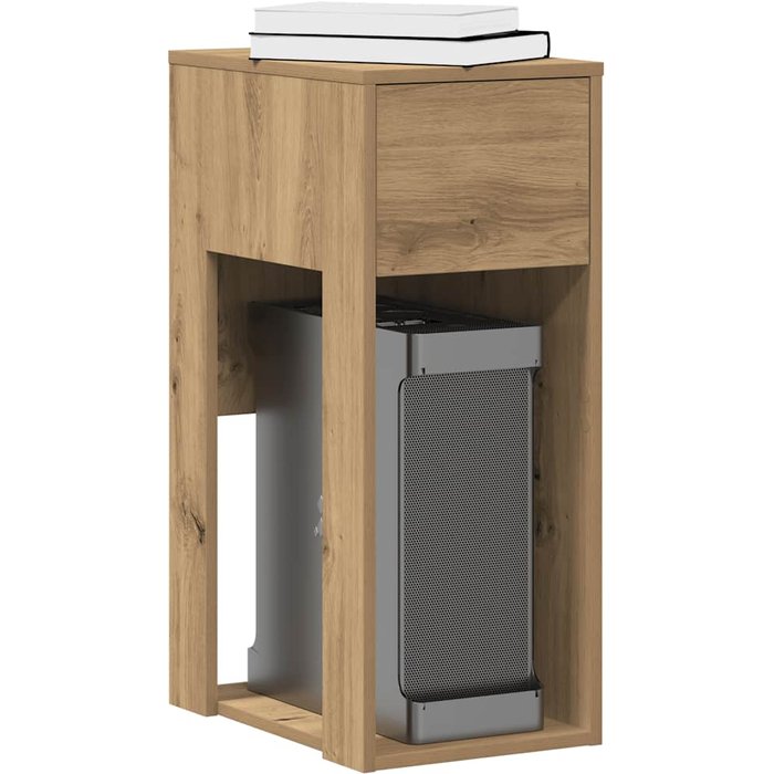 Maison exclusive - torre de ordenador con cajón roble artesanal 30x44x74 cm