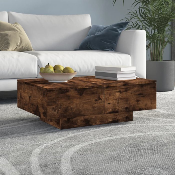 Maison exclusive - mesa de centro madera contrachapada roble ahumado 90x60x31 cm