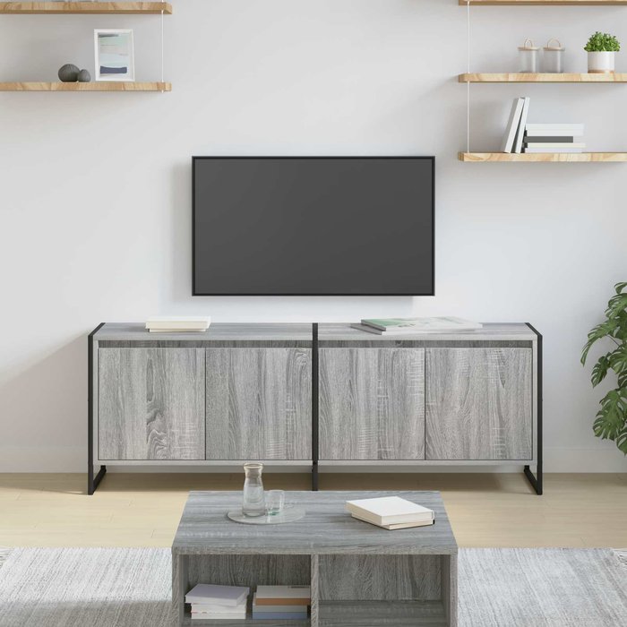 Mueble de tv sonoma gris 140 x 36 x 49,5 cm madera de ingeniería