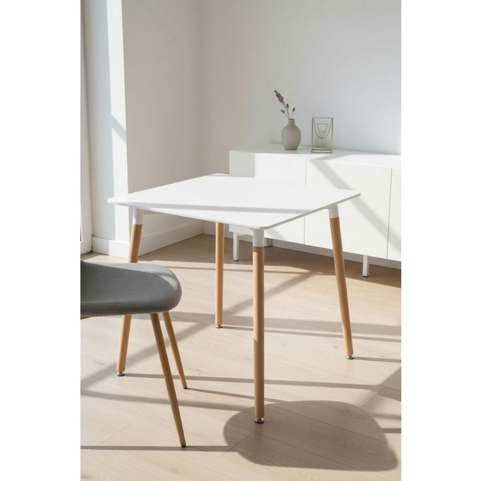 Regalos miguel - estilo nórdico - mesa tower cuadrada 70 cm - blanco