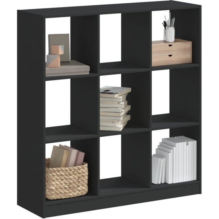 Estantería de madera de ingeniería negra 102x32x108 cm vidaxl