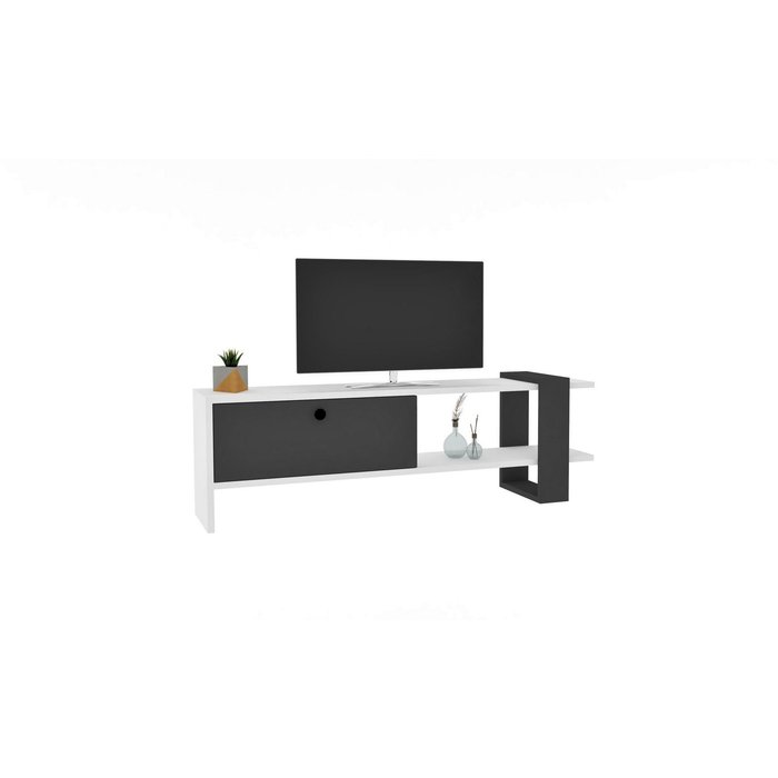 Mueble tv funda antracita blanco