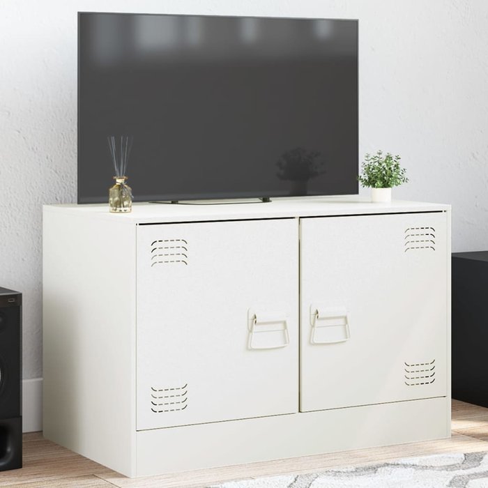 Maison exclusive - mueble para tv de acero blanco 67x39x44 cm