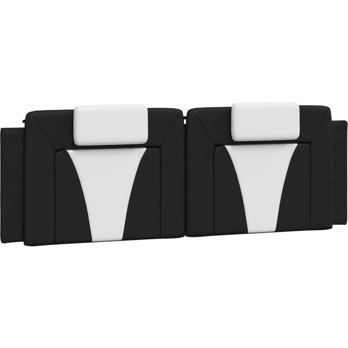 Cabecero de cama acolchado cuero sintético negro blanco 160 cm - comfortxl