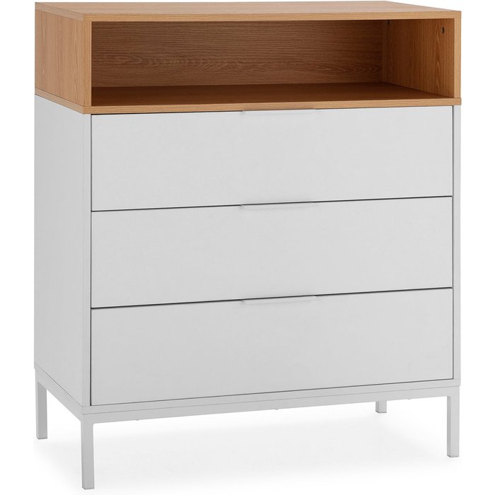 Cómoda de noche nieve 3 cajones blanco