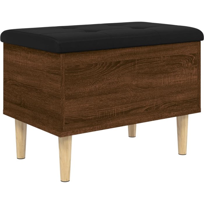 Banco con almacenaje madera ingeniería roble marrón 62x42x46 cm - comfortxl