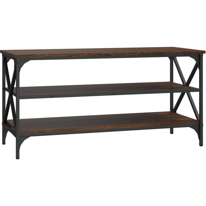 Mueble para tv madera contrachapada marrón roble 100x40x50 cm - comfortxl