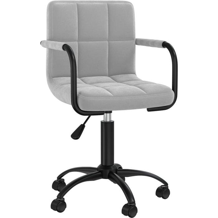 Silla giratoria de oficina/estudio terciopelo gris claro 02_0024117