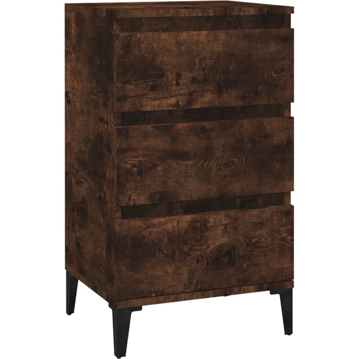 Mesita de noche madera contrachapada roble ahumado 40x35x70 cm - comfortxl